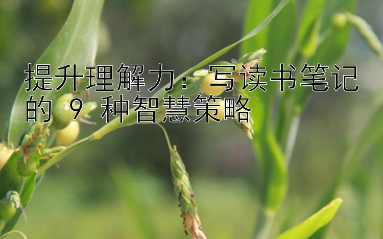 提升理解力：写读书笔记的 9 种智慧策略